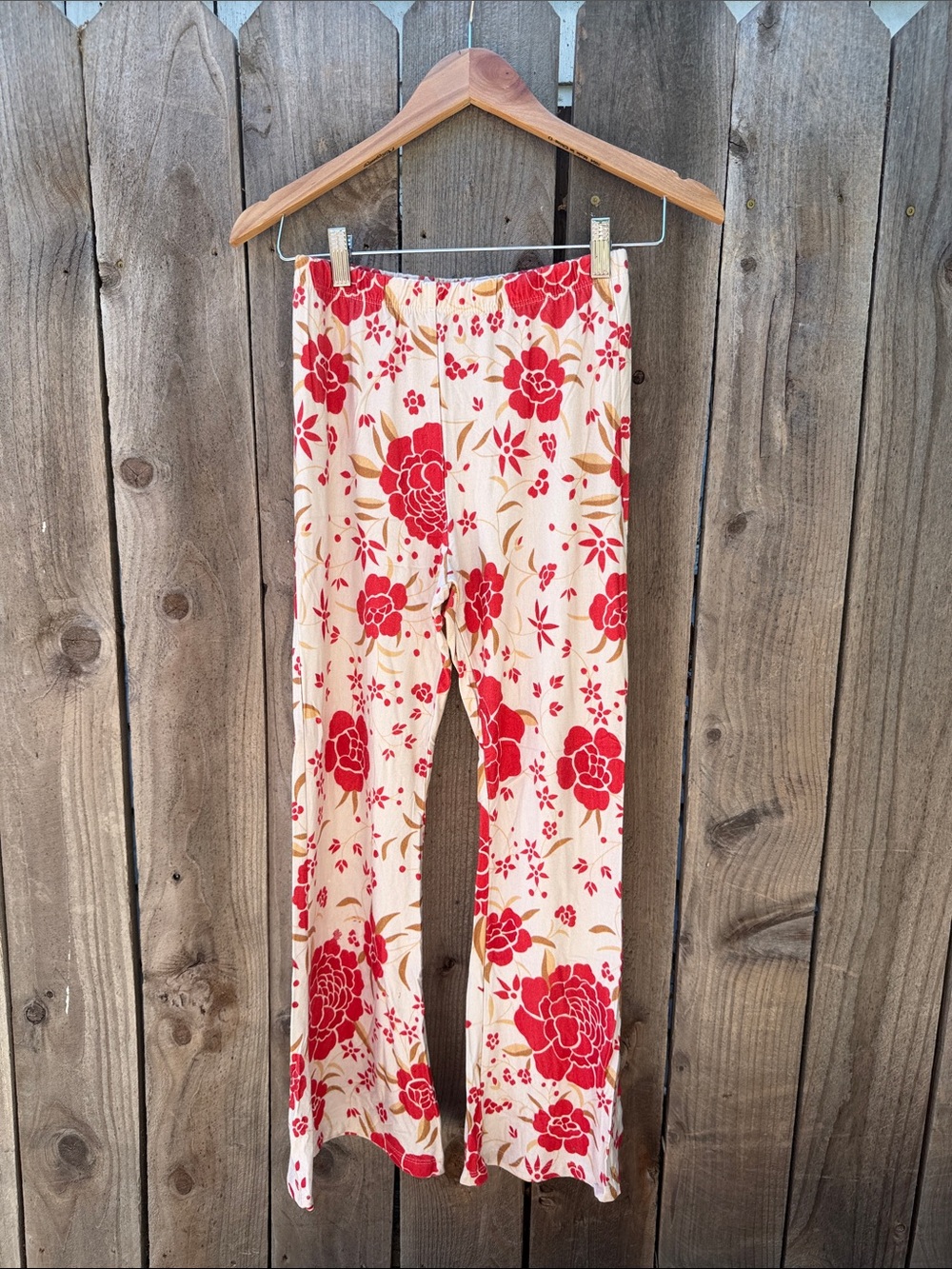 Novella Royal Floral Cream & Red Wide-Leg Pants
